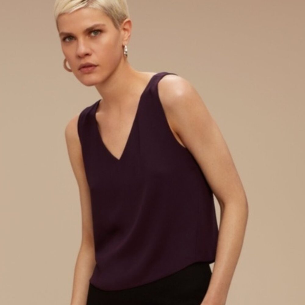 Babaton Murphy Blouse in Maroon (Aritzia), XXS